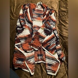 Lucky brand, size large, Open-Front Aztec Knit cotton blend, comfy soft top